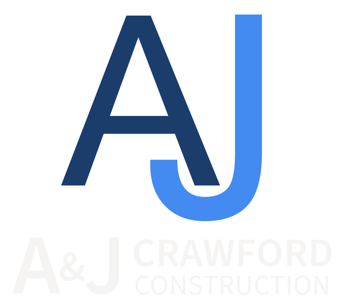AJ Crawford Construction in Newcastle upon Tyne AJ Logo White Text